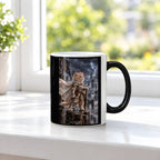 Sturmwache über den Wolken. Katzentasse. 3 FENSTER · Zaubertasse