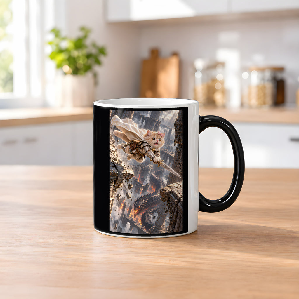 Sprung durch Säulenruinen. Katzentasse. 2 KUECHE · Zaubertasse