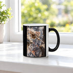 Sprung durch Säulenruinen. Katzentasse. 3 FENSTER · Zaubertasse