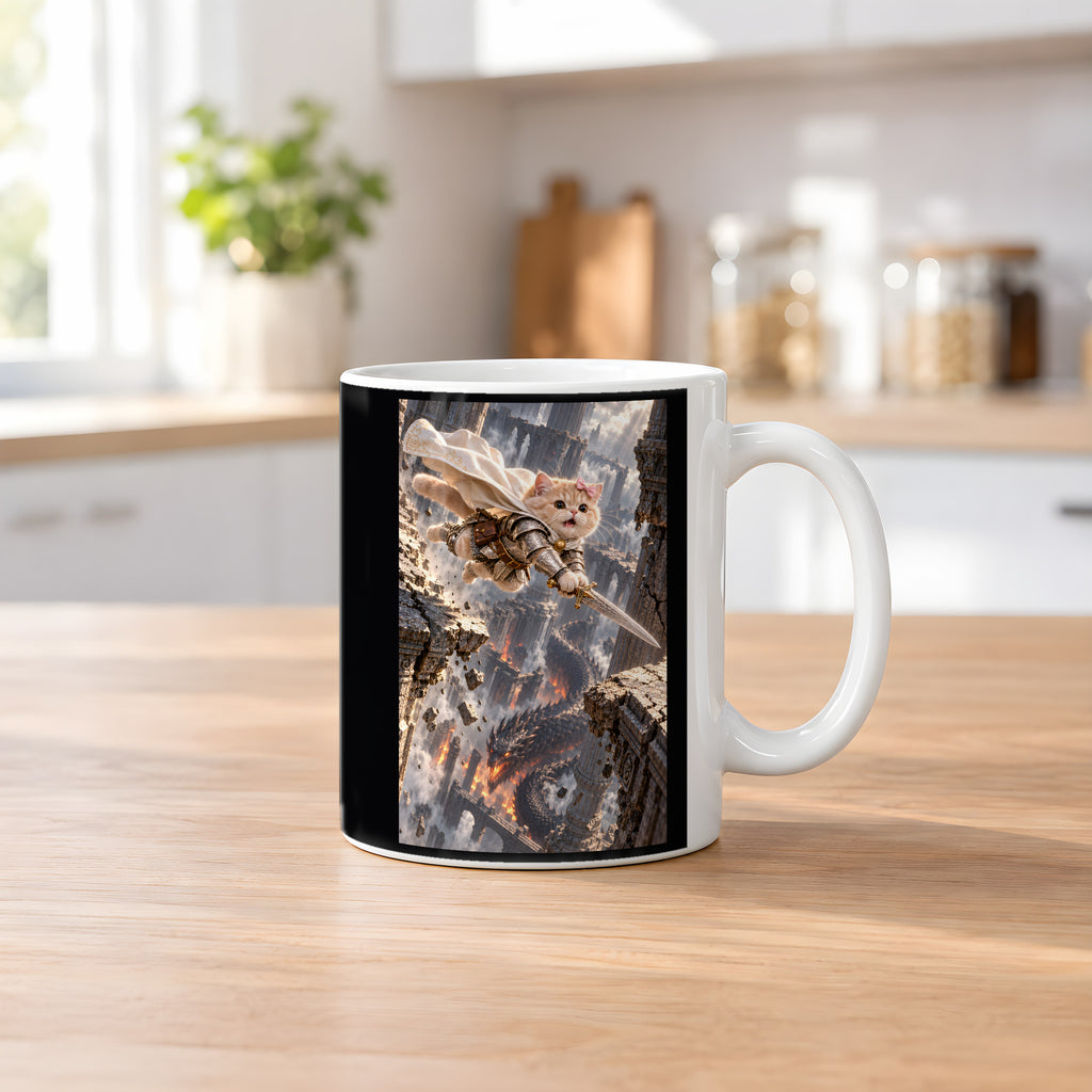 Sprung durch Säulenruinen. Katzentasse. 2 KUECHE · Weiß