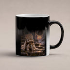 Ruhiger Moment mit riesigem Drachen. Katzentasse. 6 WAERMEEFFEKT · Zaubertasse