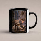 Ruhiger Moment mit riesigem Drachen. Katzentasse. 1 STUDIO · Innen schwarz