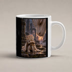 Ruhiger Moment mit riesigem Drachen. Katzentasse. 1 STUDIO · Weiß