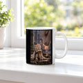 Ruhiger Moment mit riesigem Drachen. Katzentasse. 3 FENSTER · Weiß
