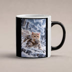 Ritterkatze im Schneesturm. Katzentasse. 1 STUDIO · Zaubertasse