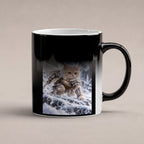 Ritterkatze im Schneesturm. Katzentasse. 6 WAERMEEFFEKT · Zaubertasse