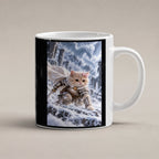 Ritterkatze im Schneesturm. Katzentasse. 1 STUDIO · Weiß