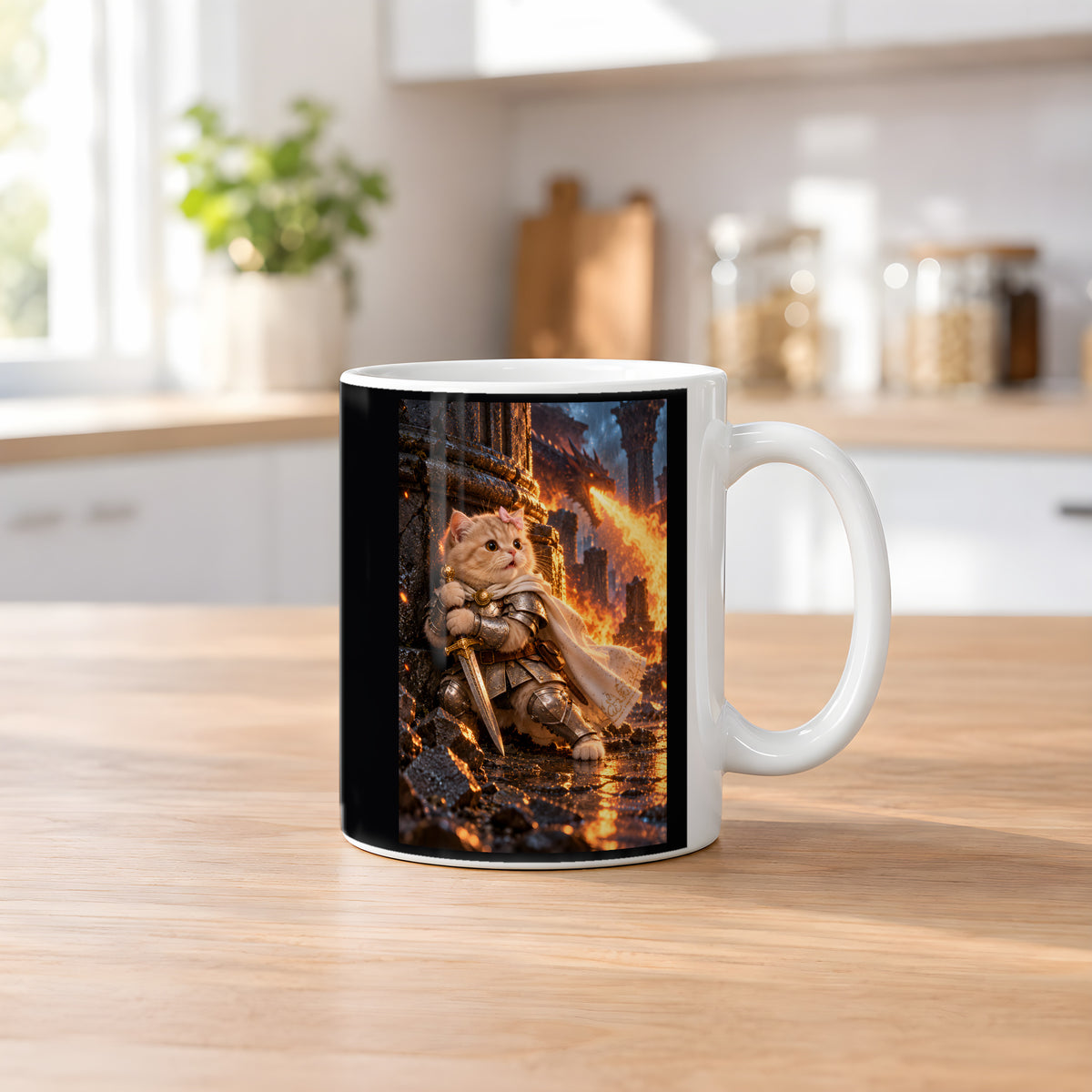 Deckung vor Drachenfeuer. Katzentasse. 2 KUECHE · Weiß