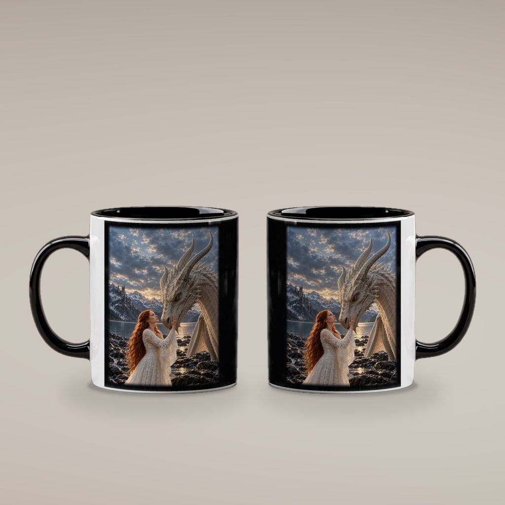 Der Bund mit dem Drachen – Drachen-Tasse, innen schwarz, beide Motivseiten