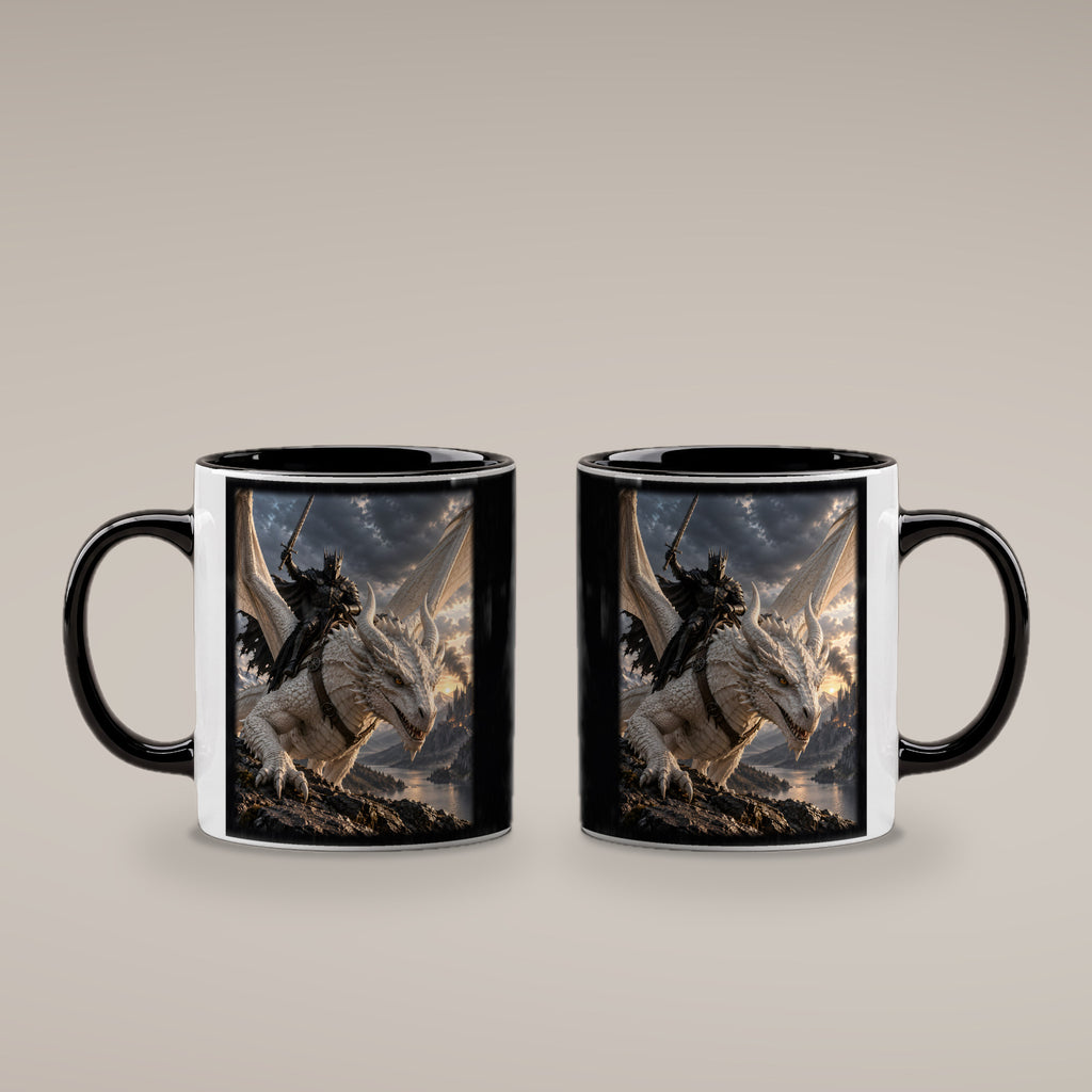 Aufbruch vom Grat – Drachen-Tasse, innen schwarz, beide Motivseiten