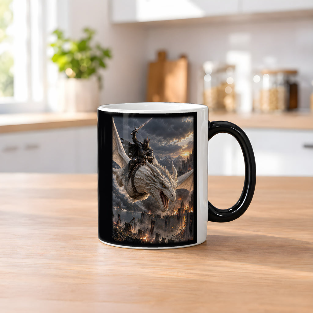 Anflug auf die Festung – Drachen-Tasse, Black Edition, Küchenszene