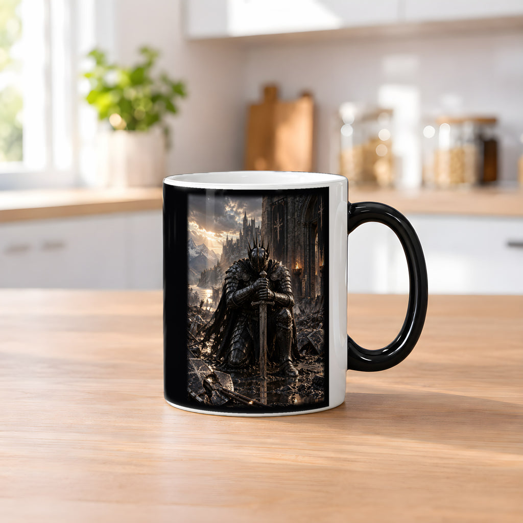 Der letzte Stand – Ritter-Tasse, Black Edition, Küchenszene