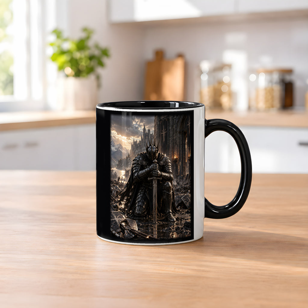 Der letzte Stand – Ritter-Tasse, innen schwarz, Küchenszene