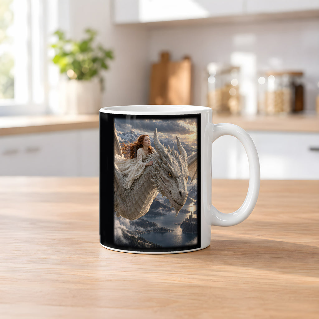 Sicher durch den Sturm – Drachen-Tasse, weiß, Küchenszene