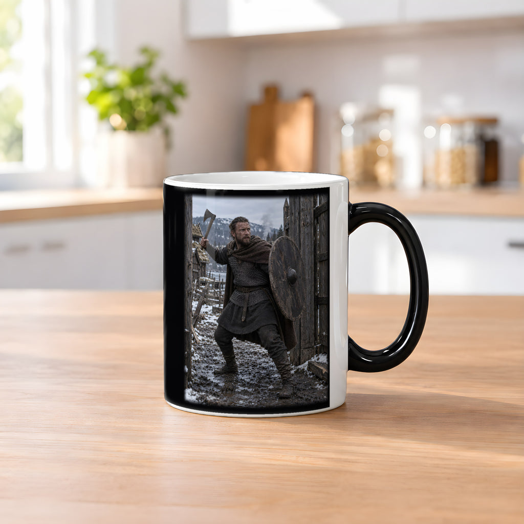 Verteidiger des Wikingertors – Wikinger-Tasse, Black Edition, Küchenszene