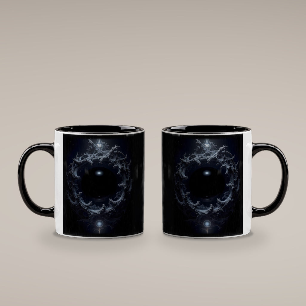 Das Auge der Leere – Tasse innen schwarz, beide Seiten bedruckt