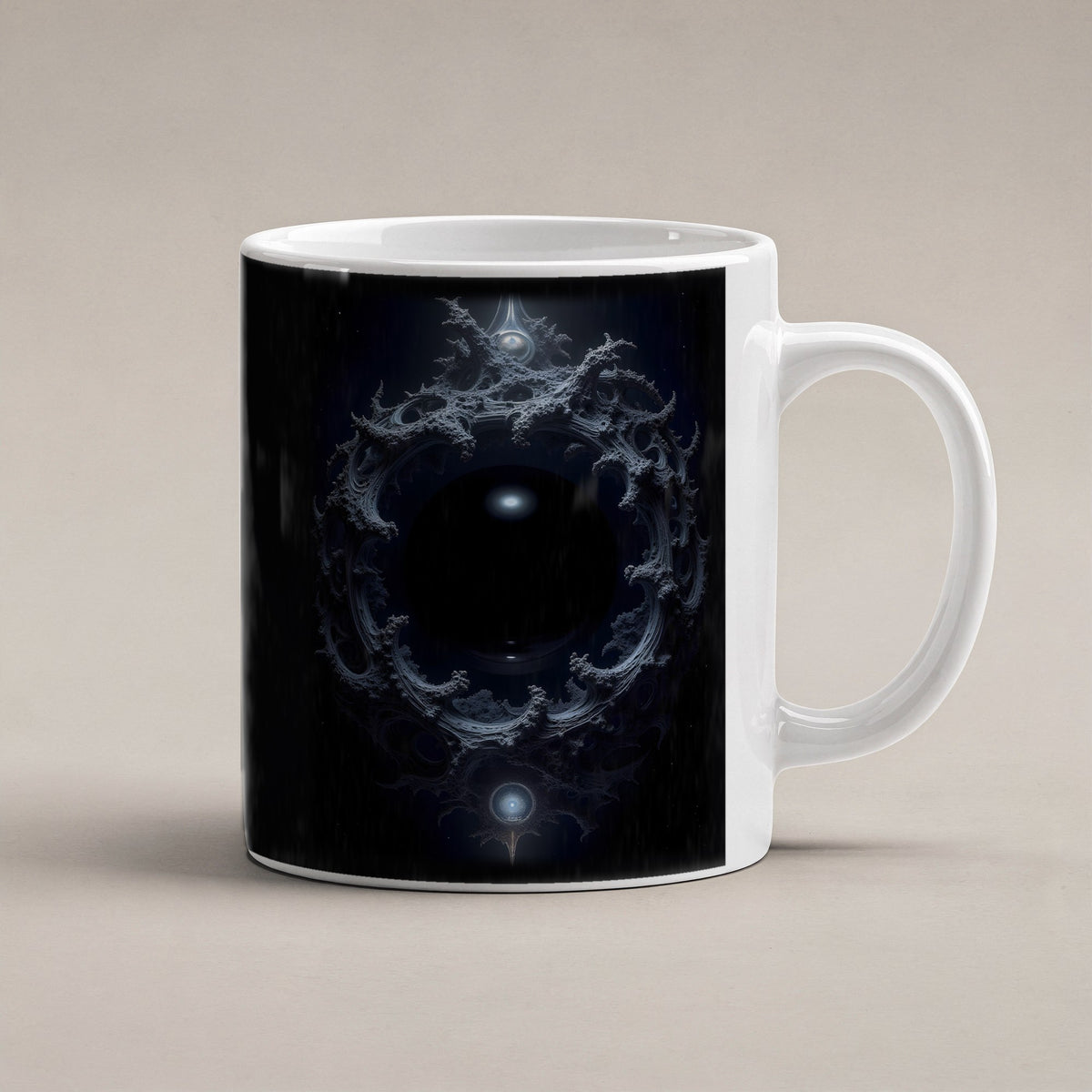 Das Auge der Leere – weiße Tasse, freigestellt