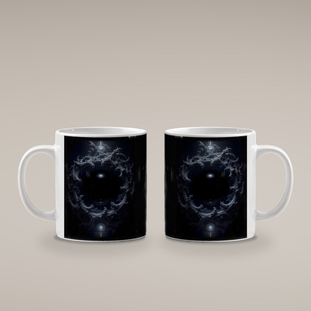 Das Auge der Leere – weiße Tasse, beide Seiten bedruckt