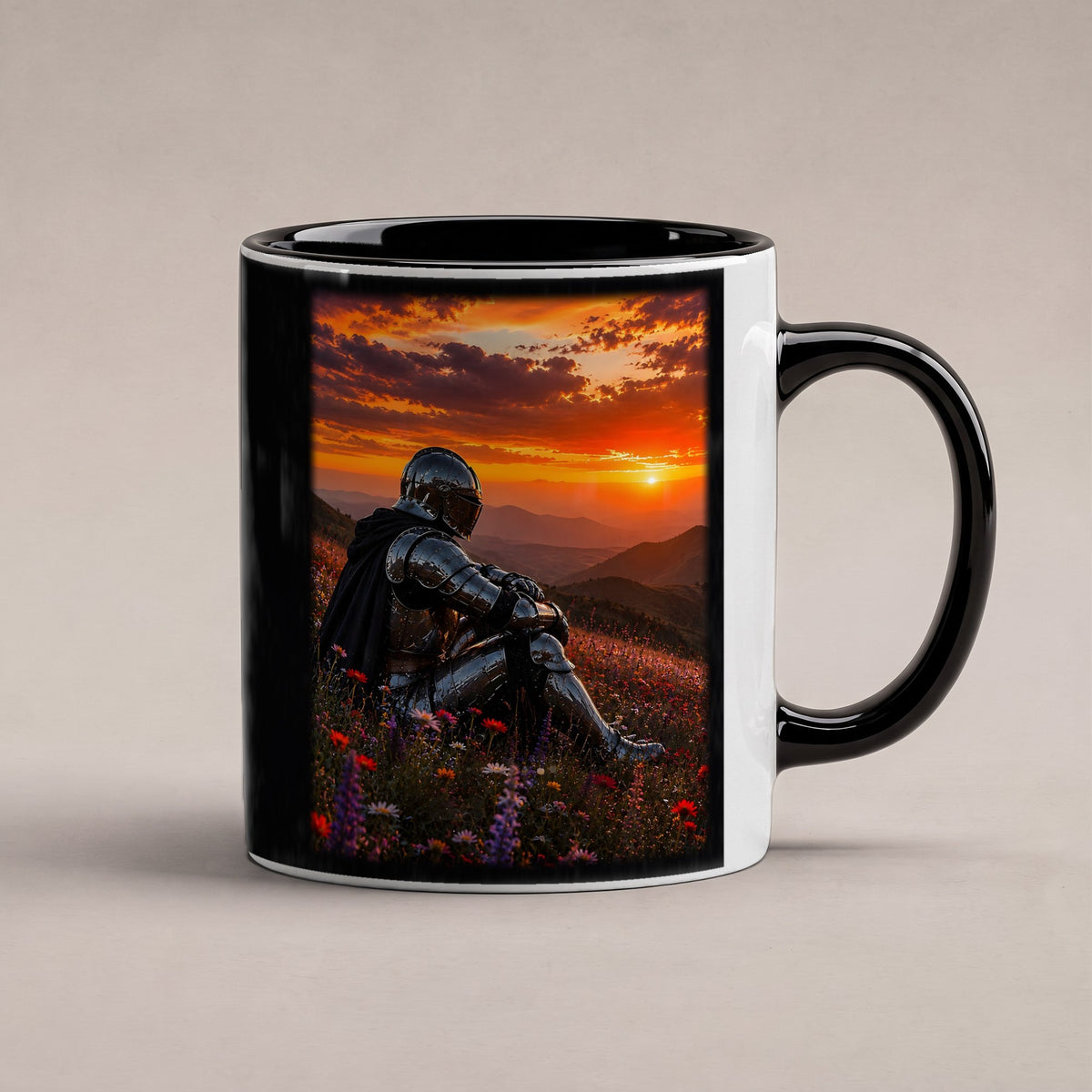 Am Ende des Tages – Tasse innen schwarz, freigestellt