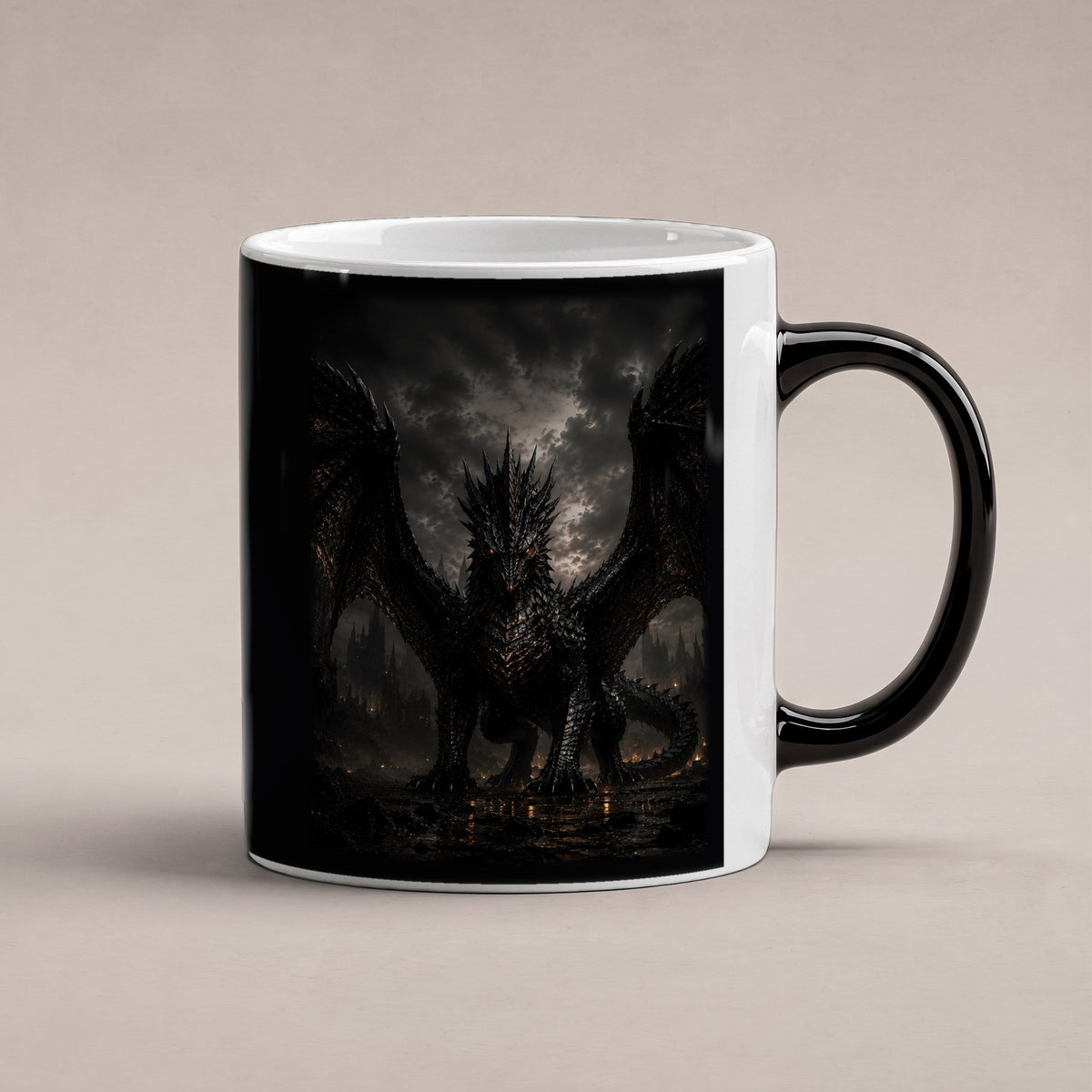 Der Aschekönig – Black Edition Zaubertasse mit Motiv (heiß), freigestellt