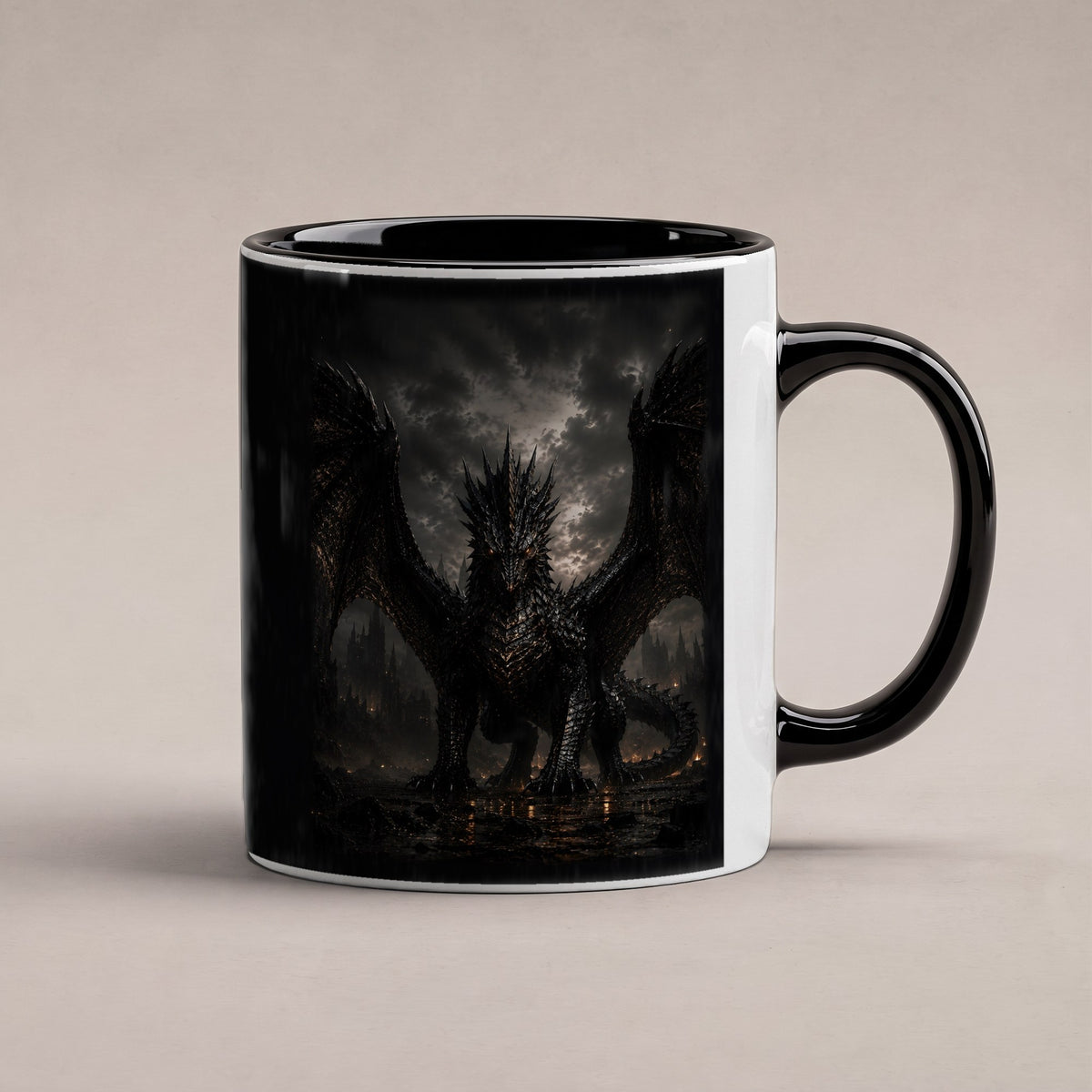 Der Aschekönig – Tasse innen schwarz, freigestellt