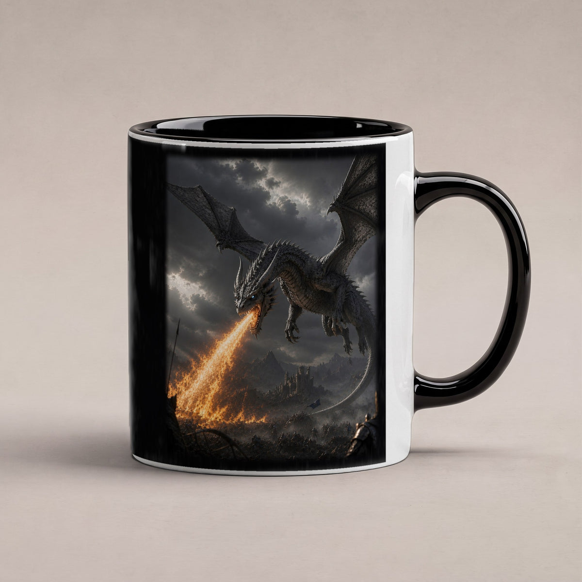 Der Aschesturm – Tasse innen schwarz, freigestellt