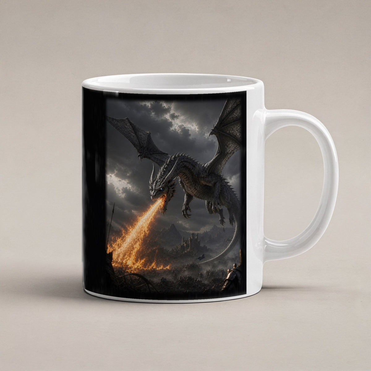 Der Aschesturm – weiße Tasse, freigestellt