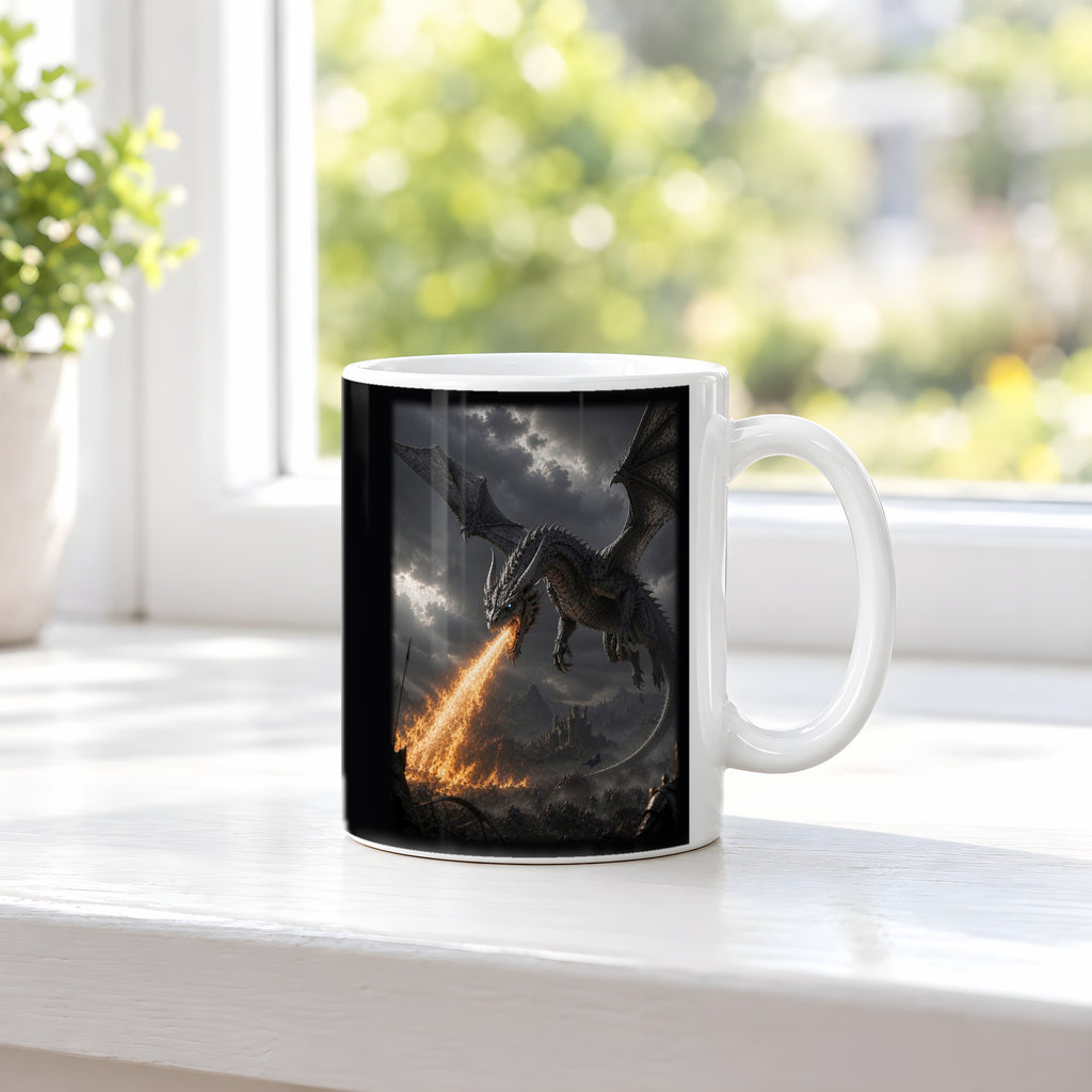 Der Aschesturm – weiße Tasse, auf der Fensterbank