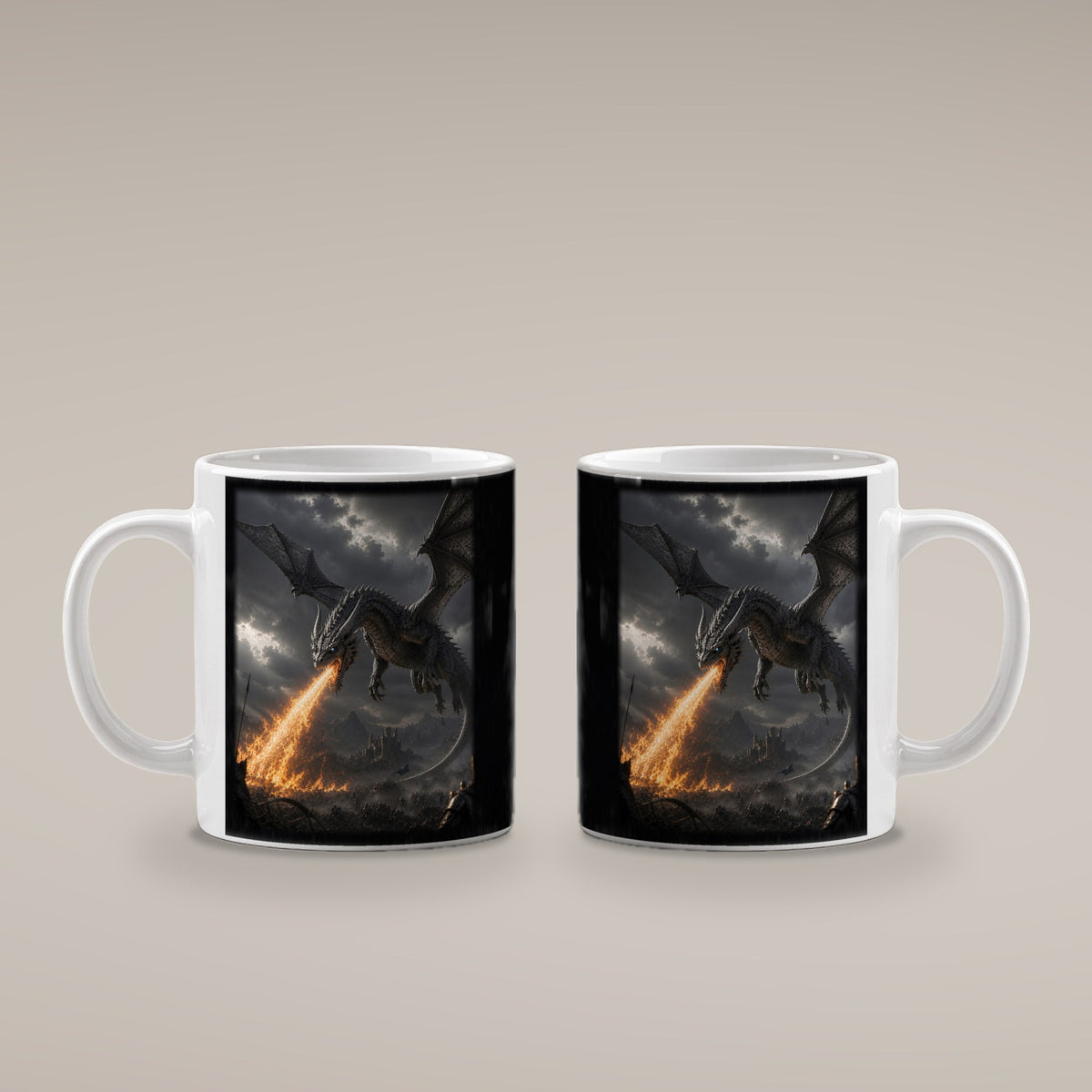Der Aschesturm – weiße Tasse, beide Seiten bedruckt