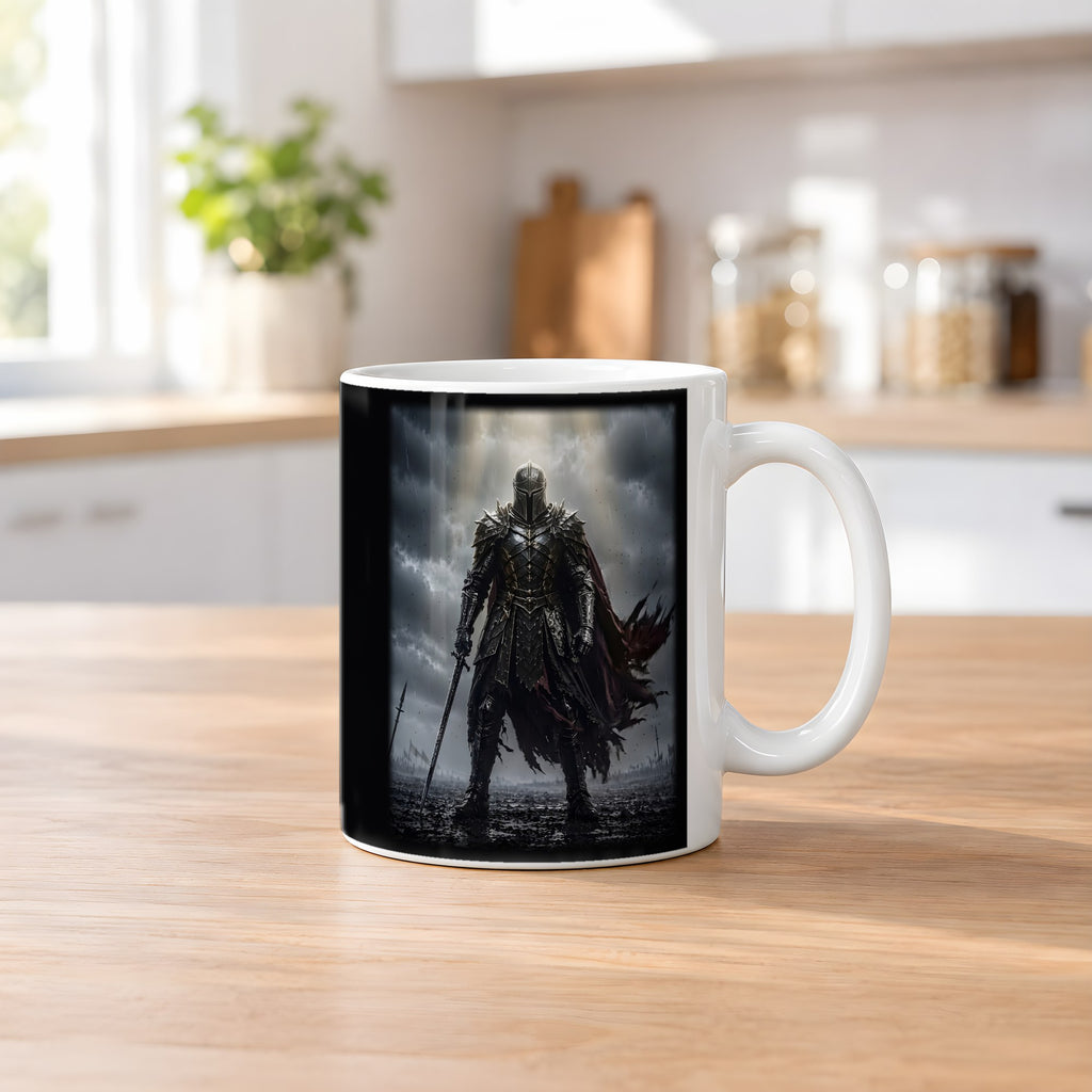 Der Auserwählte – weiße Tasse, auf dem Küchentresen
