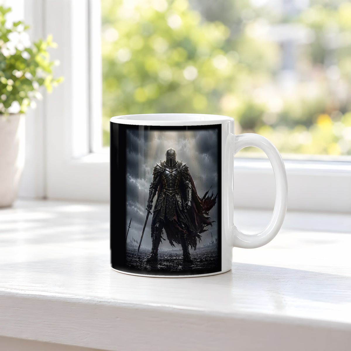 Der Auserwählte – weiße Tasse, auf der Fensterbank