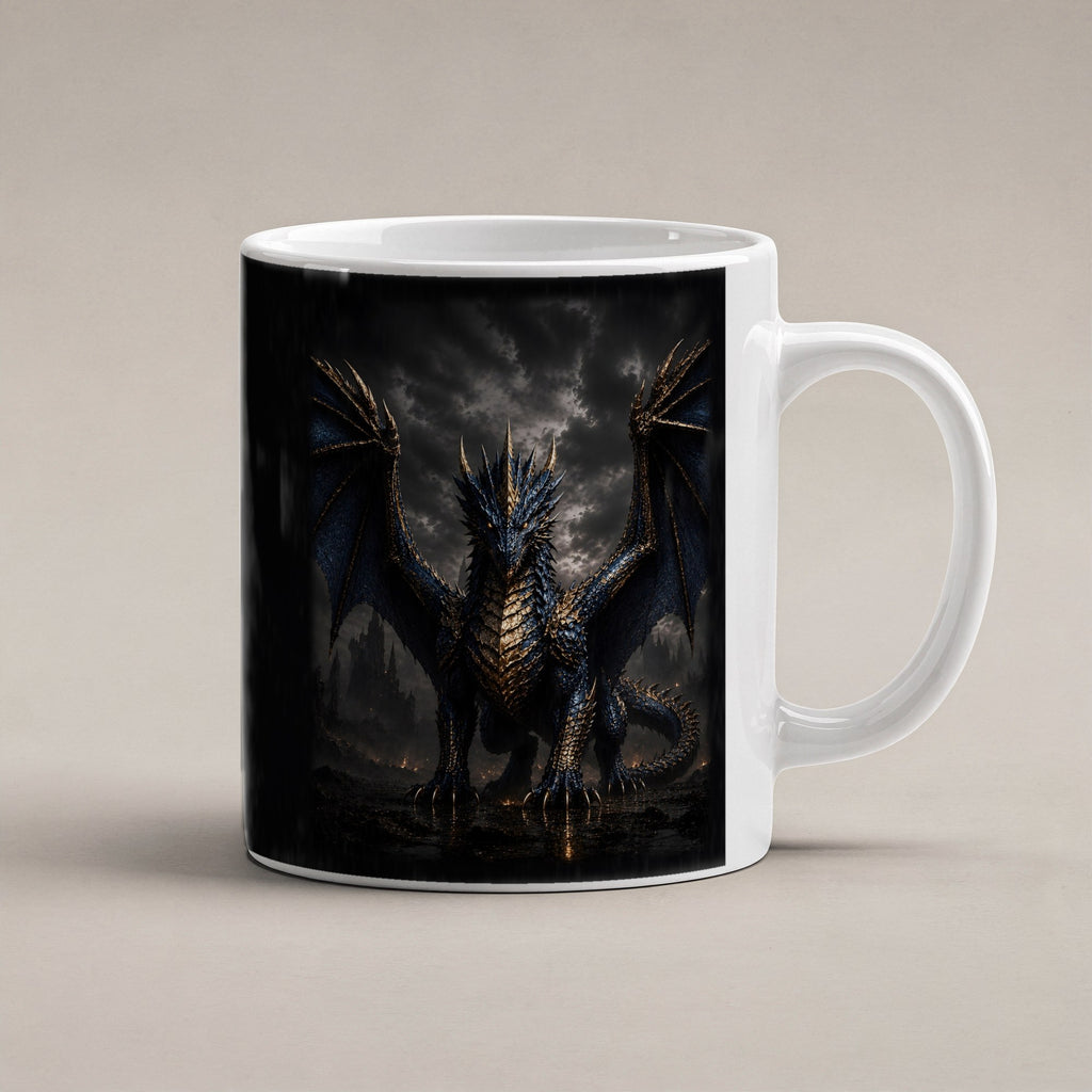 Der Azurdrache – weiße Tasse, freigestellt