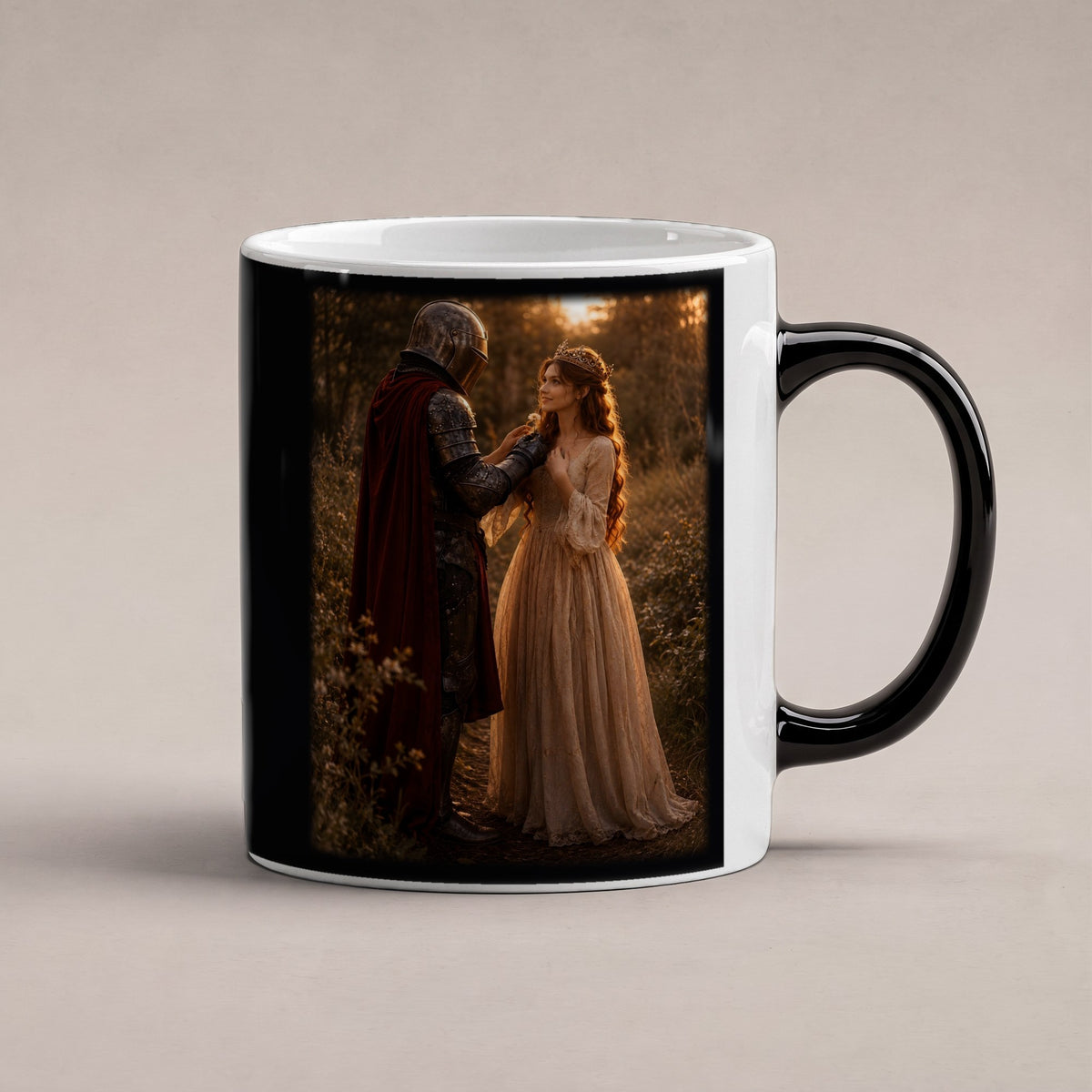 Eine Blume für dich – Black Edition Zaubertasse mit Motiv (heiß), freigestellt