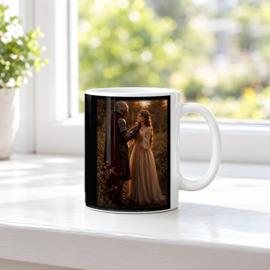 Eine Blume für dich – weiße Tasse, auf der Fensterbank