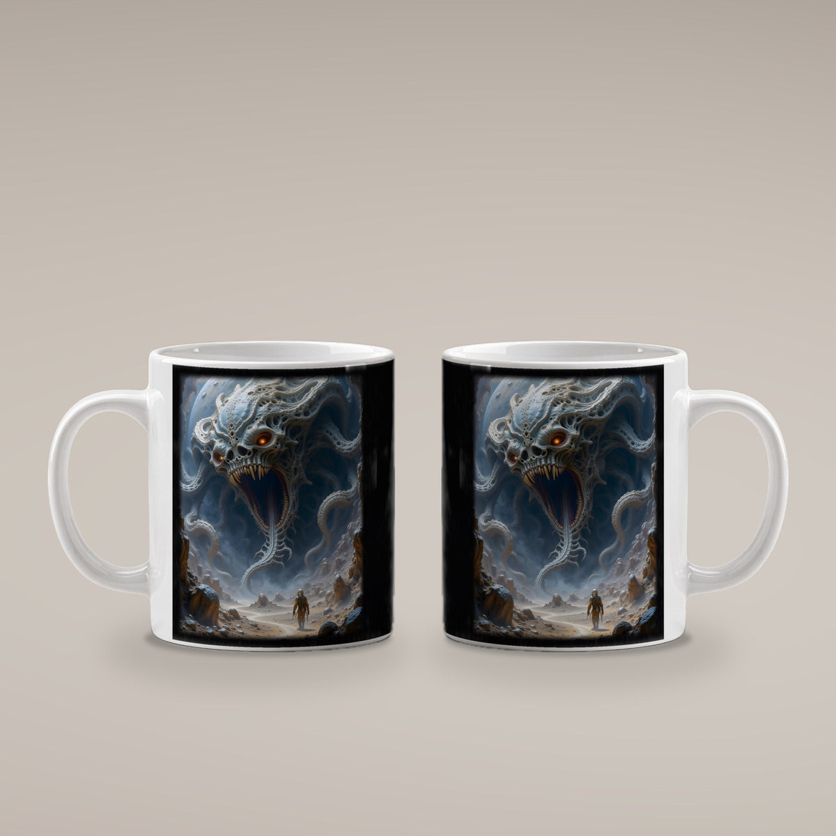 Der Behemoth – weiße Tasse, beide Seiten bedruckt