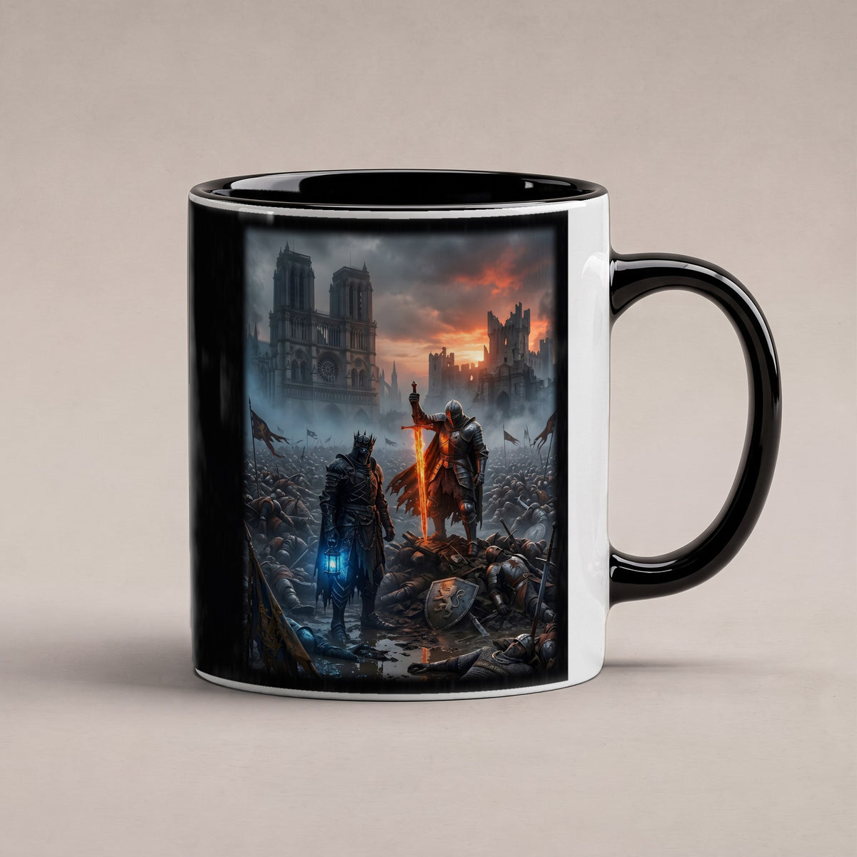 Die Letzten vor der Kathedrale – Tasse innen schwarz, freigestellt