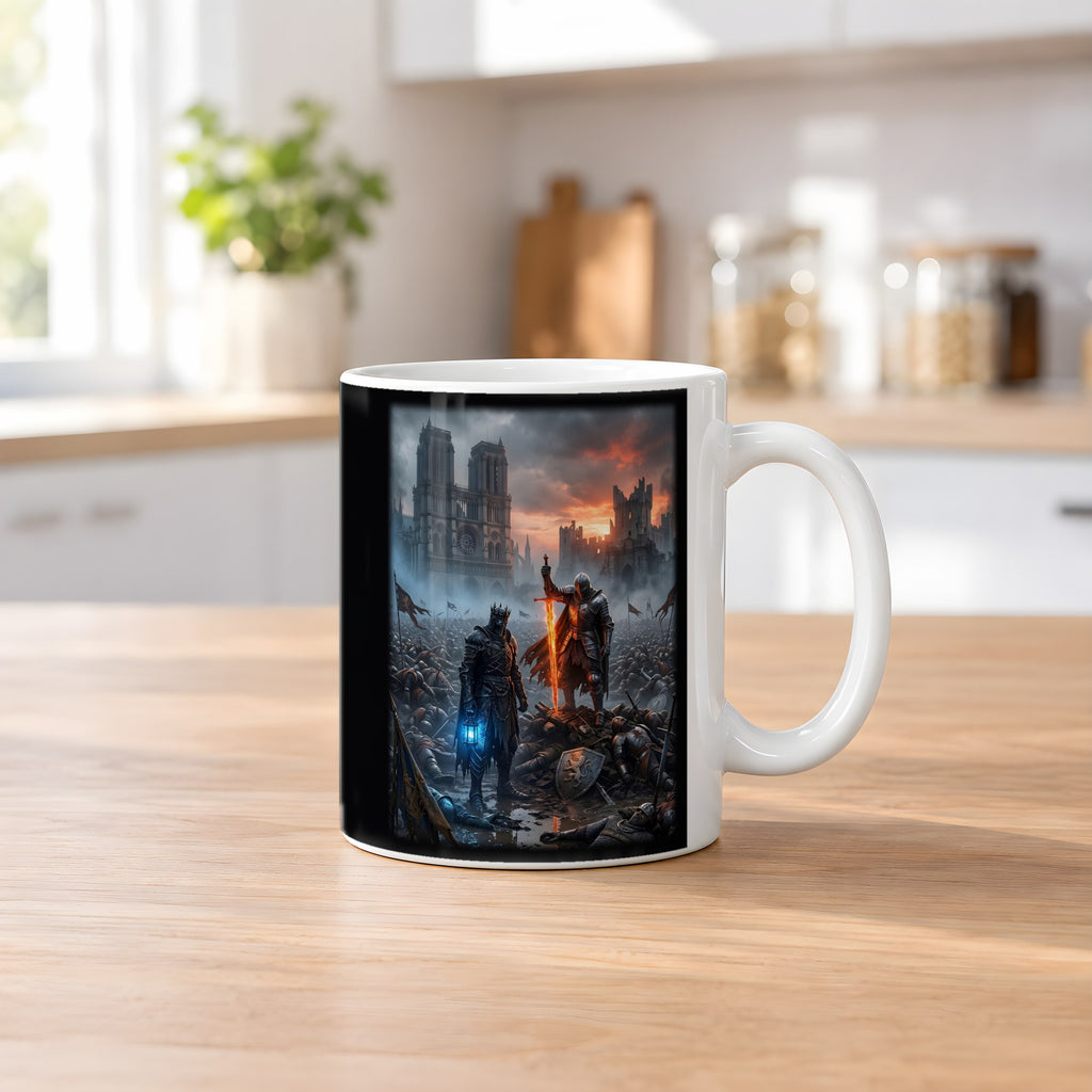 Die Letzten vor der Kathedrale – weiße Tasse, auf dem Küchentresen