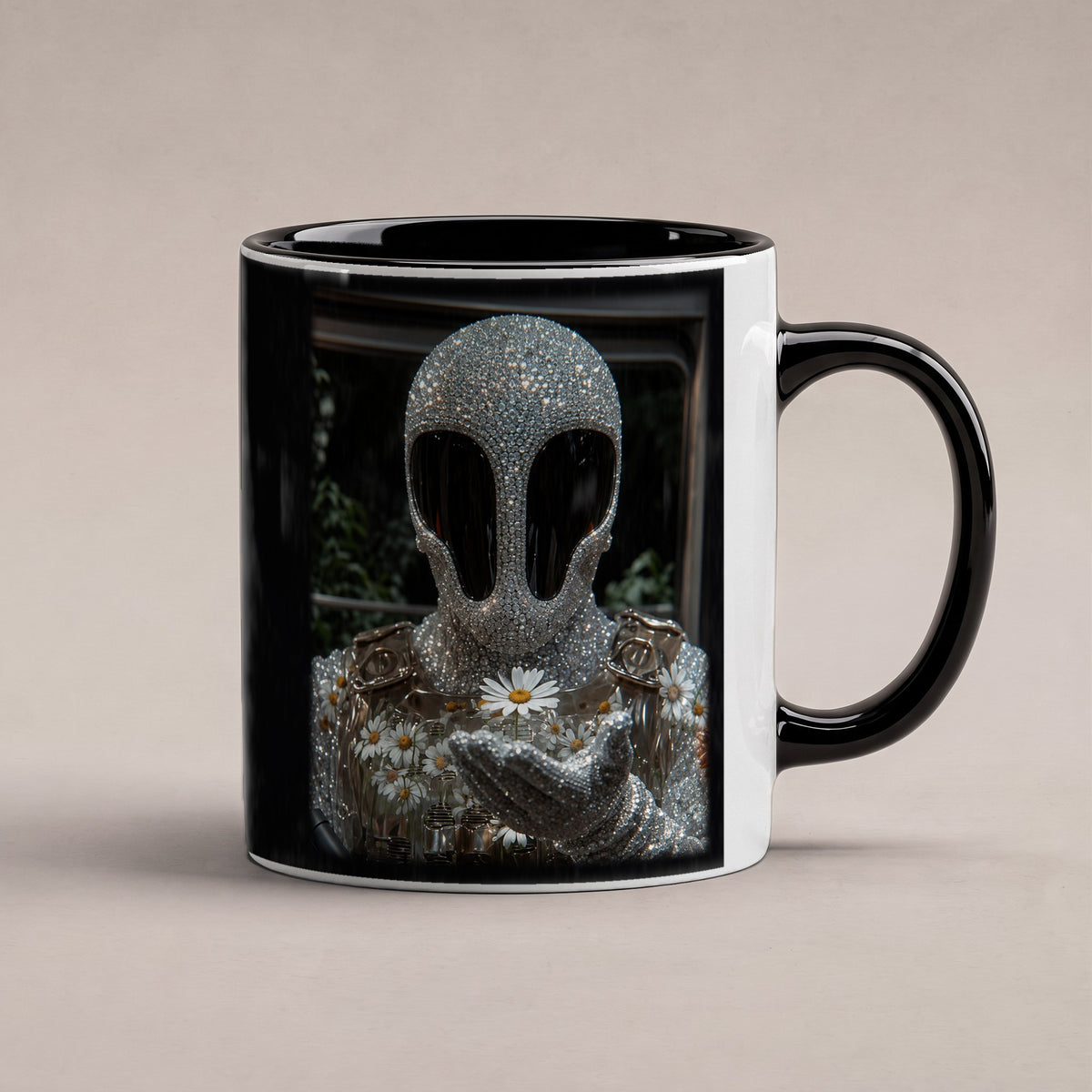 Blütenseele – Tasse innen schwarz, freigestellt