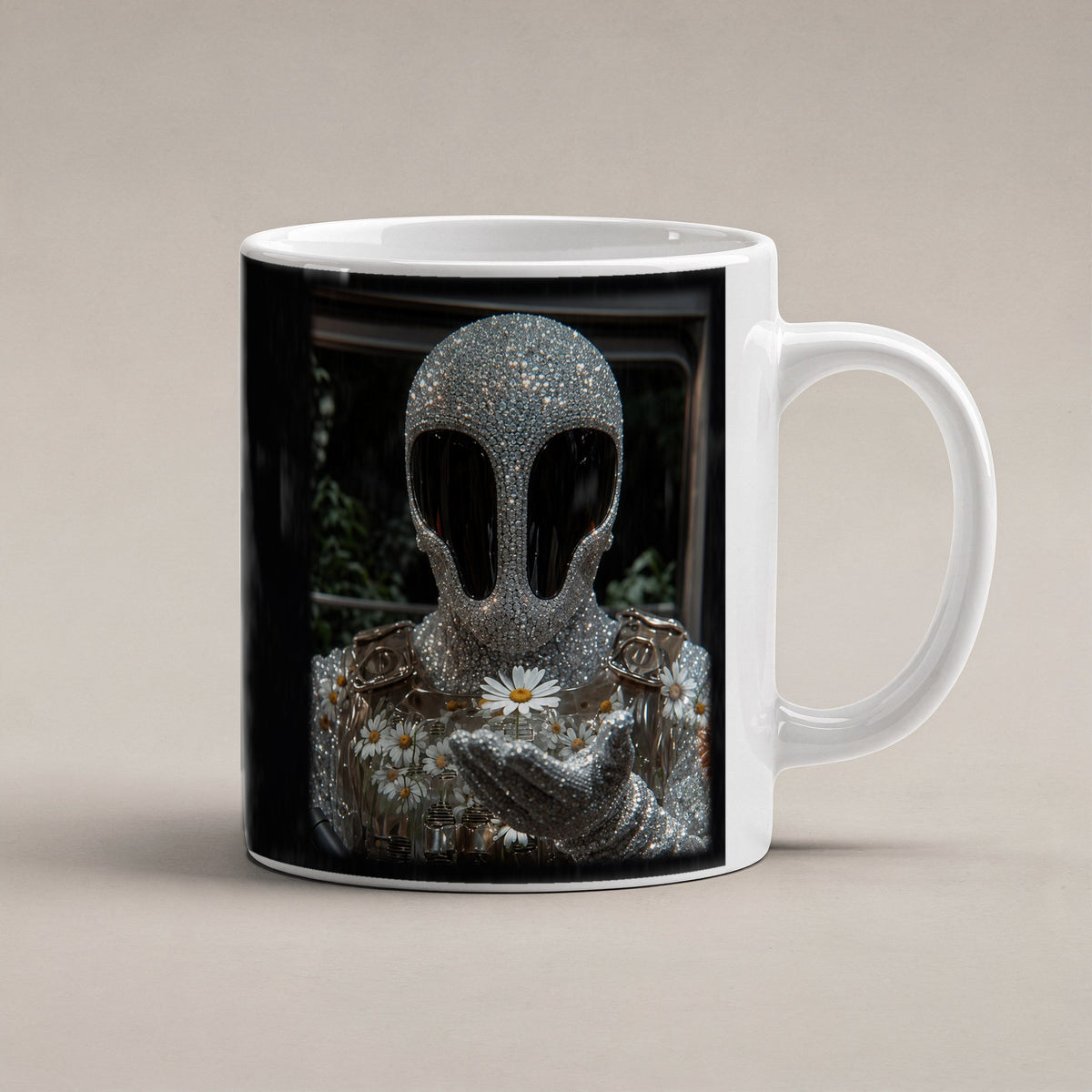 Blütenseele – weiße Tasse, freigestellt