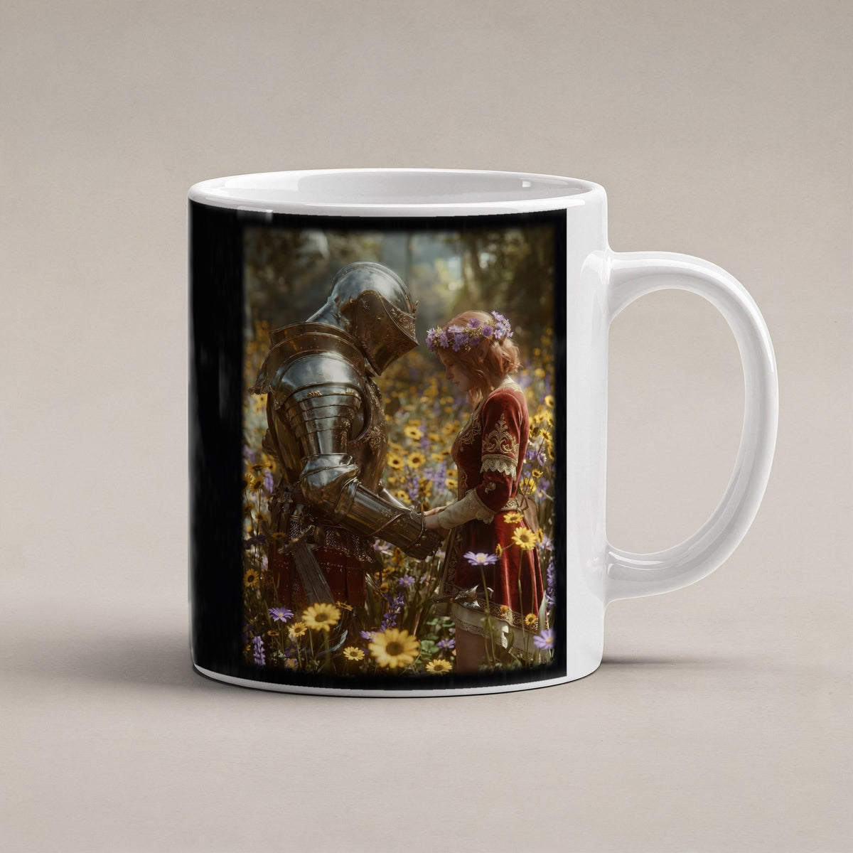 Das Blütenversprechen – weiße Tasse, freigestellt