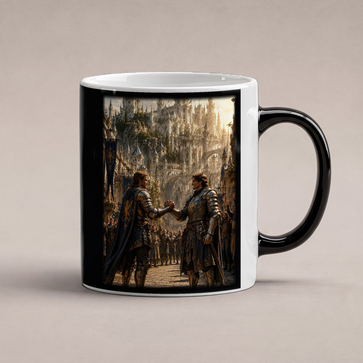 Der Bruderschwur – Black Edition Zaubertasse mit Motiv (heiß), freigestellt