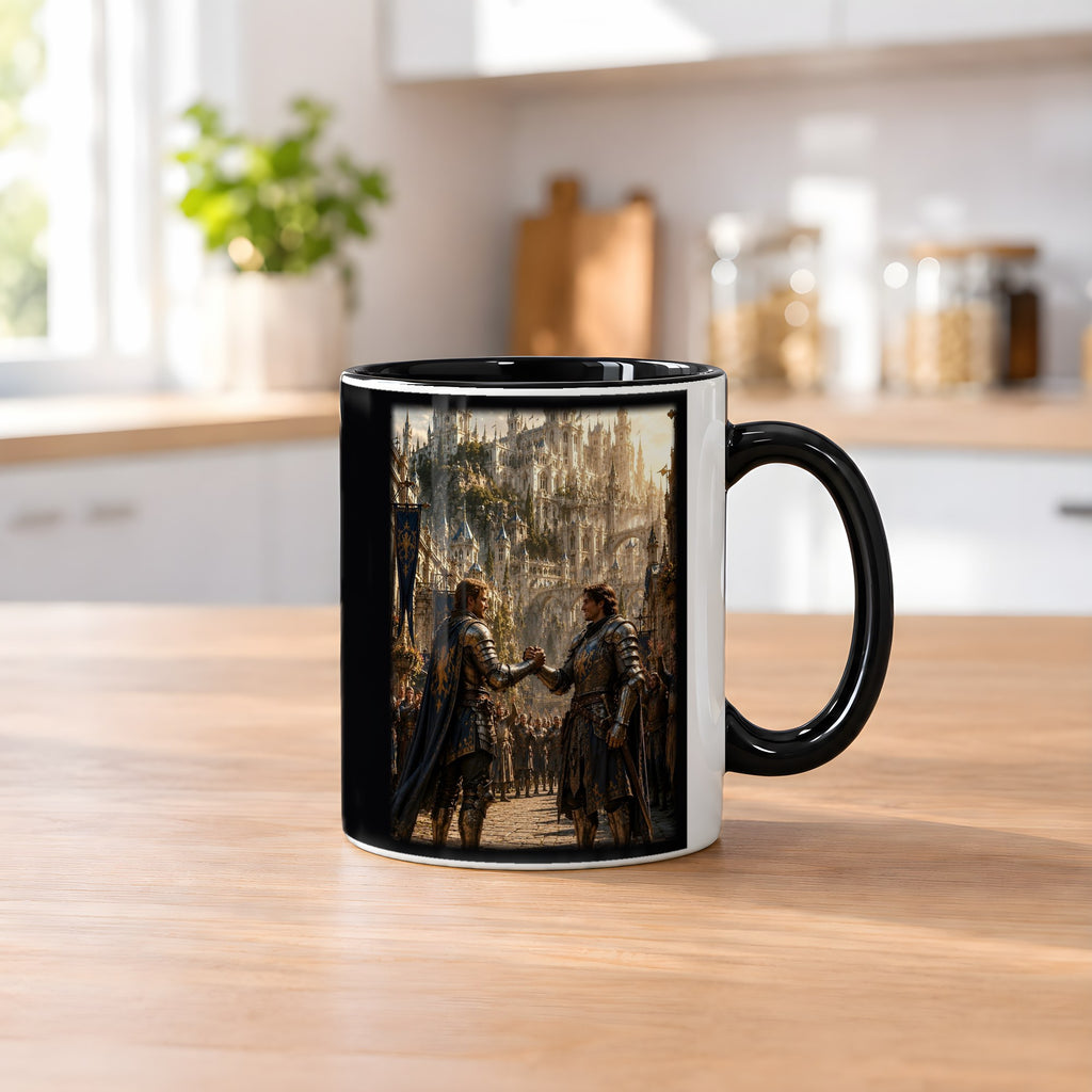Der Bruderschwur – Tasse innen schwarz, auf dem Küchentresen