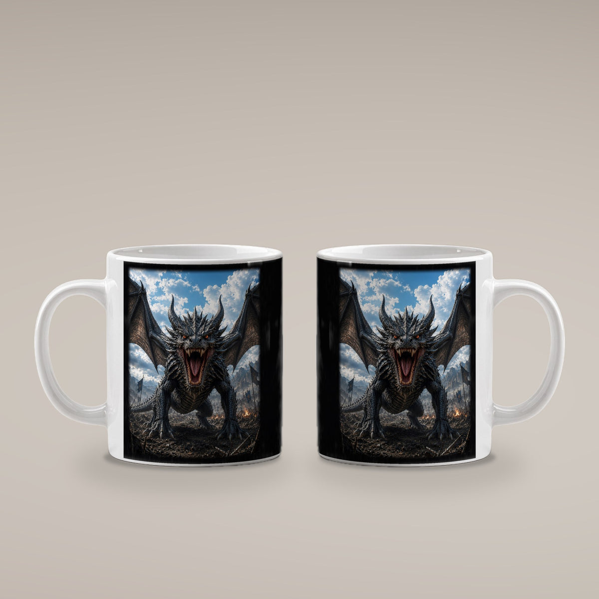 Der Blutzahn – weiße Tasse, beide Seiten bedruckt