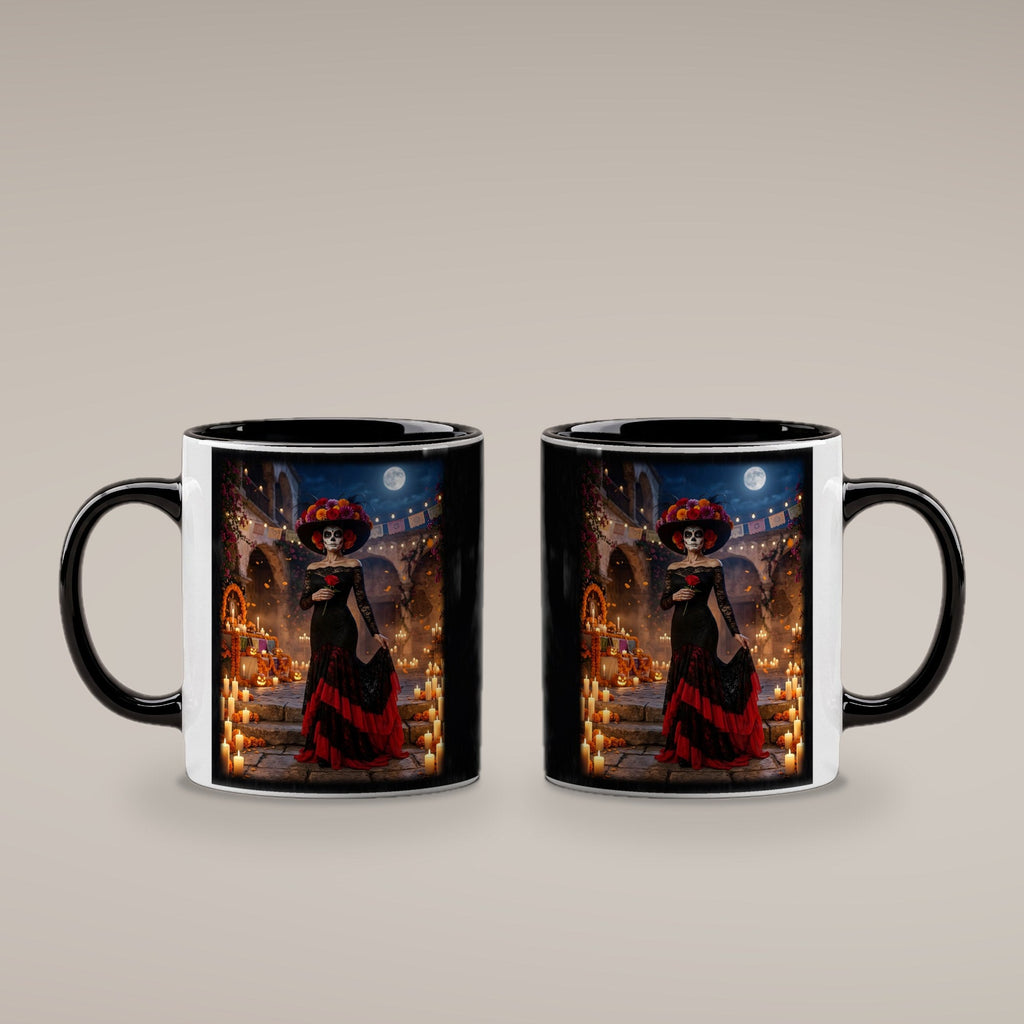 Die Catrina – Tasse innen schwarz, beide Seiten bedruckt