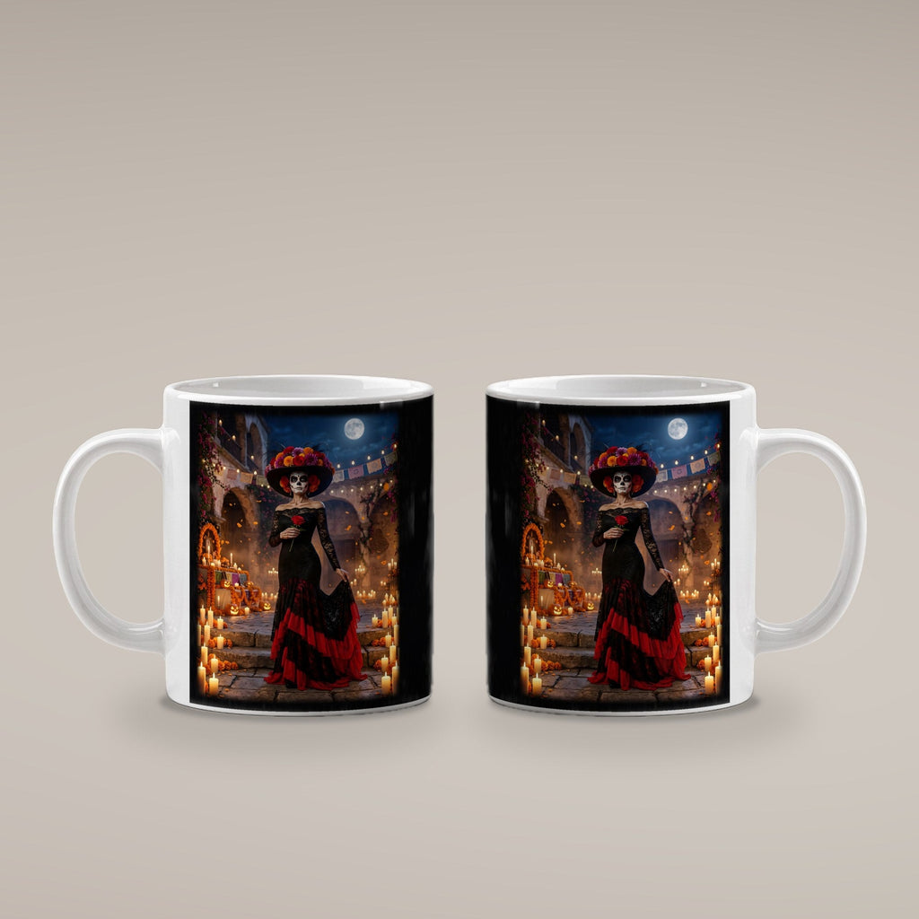 Die Catrina – weiße Tasse, beide Seiten bedruckt