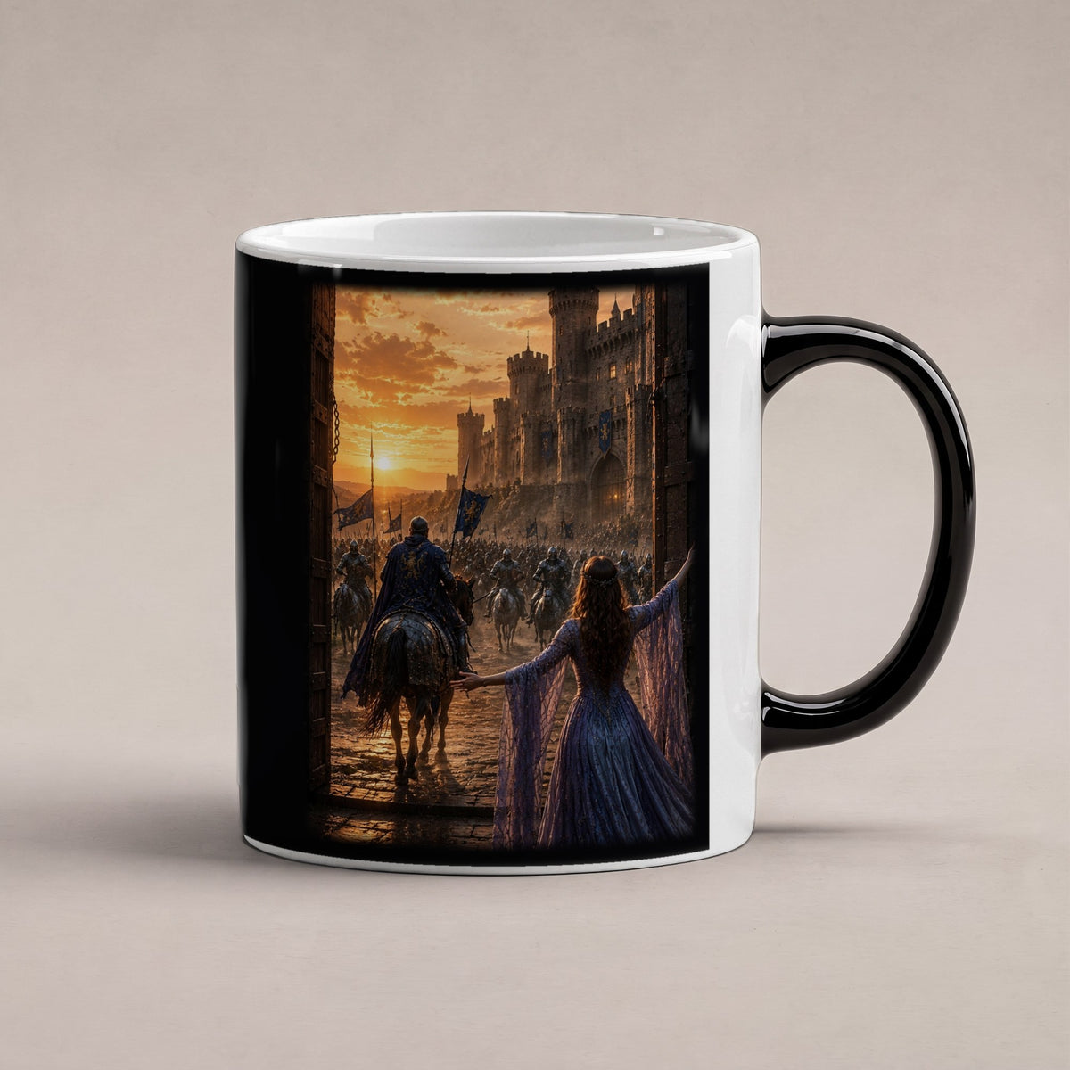Der Abschied – Black Edition Zaubertasse mit Motiv (heiß), freigestellt