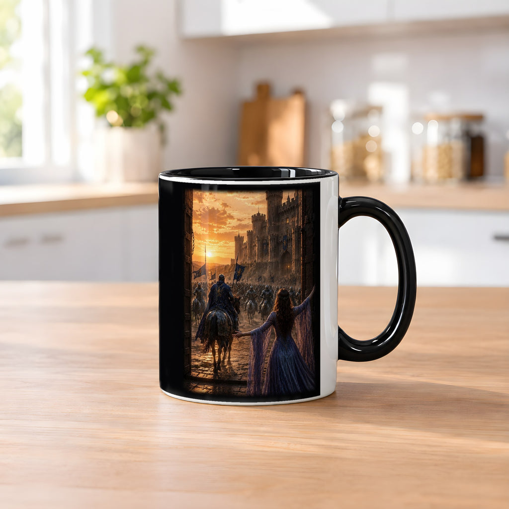 Der Abschied – Tasse innen schwarz, auf dem Küchentresen