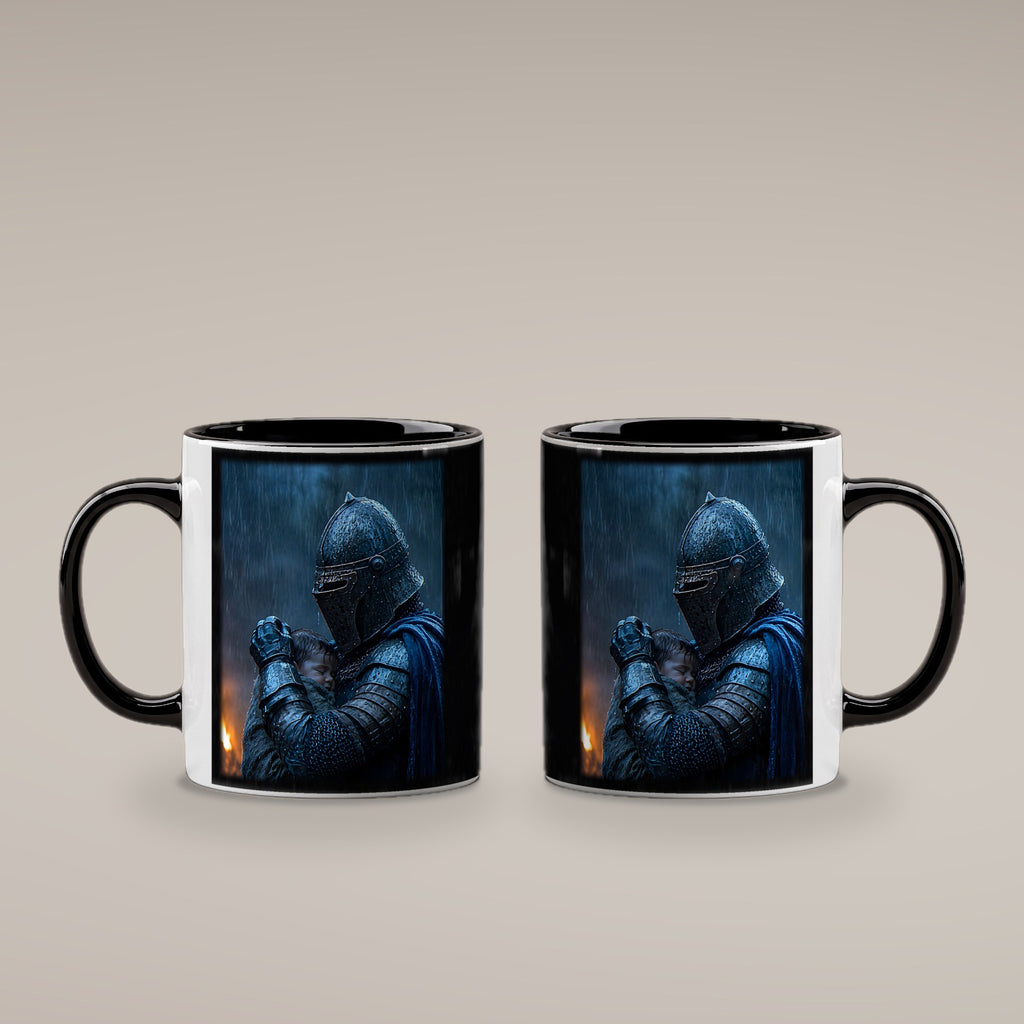 Der Beschützer – Tasse innen schwarz, beide Seiten bedruckt