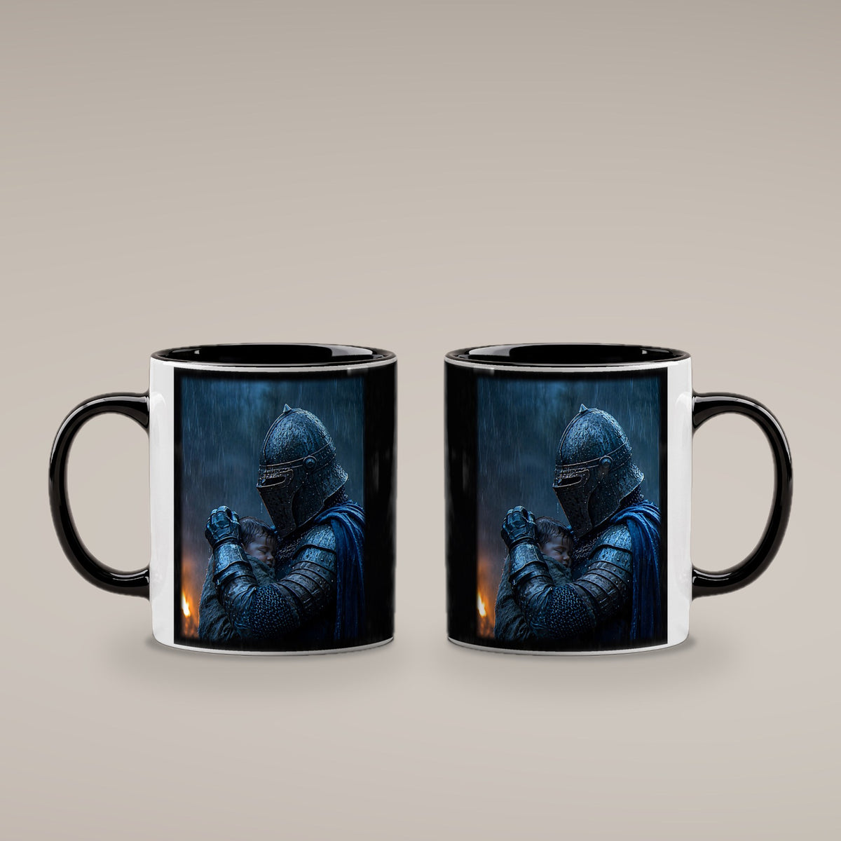 Der Beschützer – Tasse innen schwarz, beide Seiten bedruckt