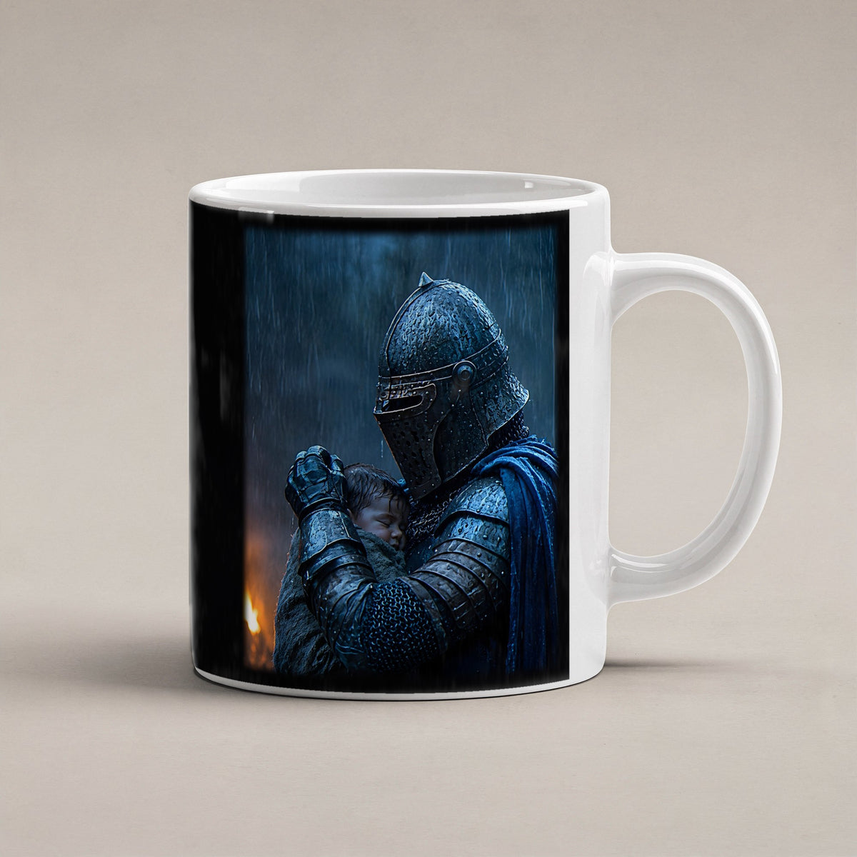 Der Beschützer – weiße Tasse, freigestellt